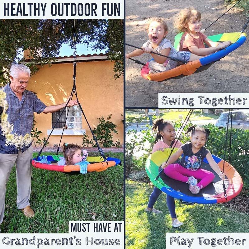 40 Inch Saucer Tree Swing Outdoor Play for Kids - Bestoutdor