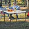 34" Square Folding Card Table Portable HDPE Outdoor Picnic Dining Table with Metal Frame & Carry Straps