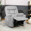 Swivel Rocker Recliner Massage Chair Leather Glider Massage Recliner with Heating & Remote Control