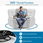Swivel Rocker Massage Recliner Chair Leather Glider Massage Recliner with Heating & Remote Control