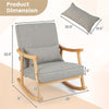 Upholstered Rocking Chair Modern Rocker Rubber Wood Frame with Padded Pillow for Living Room Bedroom Office